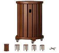 UIHECTA Taburetes Apilables Juego 4/6, Taburete Redondo Apilable Superior 36 cm, Taburetes Nido de Madera, Sin Instalación Requerida, para Sala, Cocina, Dormitorio,001 Set of 4,with Wheels