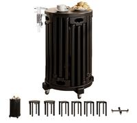 UIHECTA Taburetes Apilables Juego 4/6, Taburete Redondo Apilable Superior 36 cm, Taburetes Nido de Madera, Sin Instalación Requerida, para Sala, Cocina, Dormitorio,003 Set of 6,with Wheels