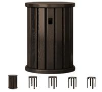 UIHECTA Taburetes Apilables Juego 4/6, Taburete Redondo Apilable Superior 36 cm, Taburetes Nido de Madera, Sin Instalación Requerida, para Sala, Cocina, Dormitorio,003 Set of 4,Without Wheels