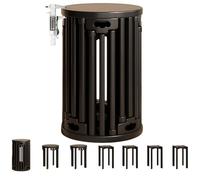 UIHECTA Taburetes Nido de Madera, Juego de Taburetes Apilables 4/6, Versátil como Mesita Auxiliar, Mesita de Noche, Mesa de Café, para Sala, Dormitorio, Balcón,003 Set of 6,Without Wheels