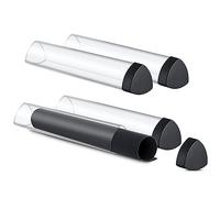 Uiifan 4 tubos transparentes de prisma con tapas negras, tapete de juego en forma de prisma, tubo para tapete de juego, soporte para póster, tubo de obras de arte, fácil de poner y quitar, no se