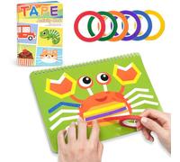 UIIOPJIOM Libro de actividades silencioso con cinta para niños pequeños de 3, 4 y 5 años, juguete de viaje en avión, juguete ocupado de motricidad fina, regalo de aprendizaje sensorial para niños y