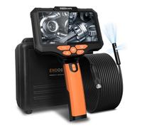 Uiivzey Endoscopio 10M Triple Lente, 1080p Endoscopio Tuberias Camara de Inspeccion con Pantalla IPS HD de 5 Pulgadas, Endoscopio Industrial Camara IP67 con 8+2 Luces LED, 7.9MM, 64 GB de RAM