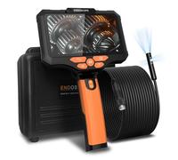 Uiivzey Endoscopio 15M Triple Lente, 1080p Endoscopio Tuberias Camara de Inspeccion con Pantalla IPS HD de 5 Pulgadas, Endoscopio Industrial Camara IP67 con 8+2 Luces LED, 7.9MM, 64 GB de RAM