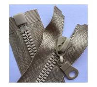 UIJIQX 2 cremalleras de extremo abierto de 70 cm y 80 cm, cremallera de resina, color negro, blanco, gris, beige, chaqueta de plumón, accesorios de ropa (02 beige, 70 cm, 1 unidad_5#)