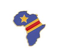 Uijokdef Pin de bandera nacional, pin esmaltado del continente africano, insignia de metal, 3,1 x 3,3 cm, 0.8 Inches, Latón, No es una piedra preciosa