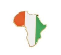 Uijokdef Pin de bandera nacional, pin esmaltado del continente africano, insignia de metal, 3,1 x 3,3 cm, 0.8 Inches, Latón, No es una piedra preciosa