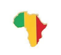 Uijokdef Pin de bandera nacional, pin esmaltado del continente africano, insignia de metal, 3,1 x 3,3 cm, 0.8 Inches, Latón, No es una piedra preciosa