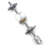 Uikdjgu 1 Juego de 200 Mm de Longitud 8 Mm de DiáMetro Vertical Plata 2 Mm Varilla Roscada y Cojinete Montado en Bloque de Almohada Kit de Tornillo de Plomo T8 para Impresora 3D