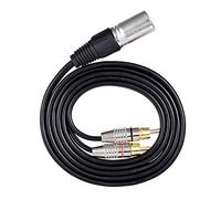 Uikdjgu 1 XLR Macho una 2 Macho Conector de Cable de Audio EstéReo y Cable Divisor para Amplificador de Consola de Mezcla de MicróFono (1,5 M)