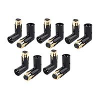 Uikdjgu 10 Piezas Adaptador de Audio Enchufe Ajustable Macho una Hembra Adaptador XLR de ÁNgulo Recto 3 Pines Negro (Adaptador XLR de 90 Grados)
