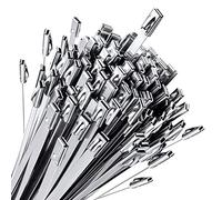 Uikdjgu 100 Piezas Lazos Cercas Eslabones Cadena,Lazos con Cremallera Acero Inoxidable Autoblocantes Multiusos para Cerca Jaulas para Mascotas Granja JardíN Al Aire Libre