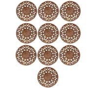 Uikdjgu 10X Flor Tallada Tallado de Apliques Redondos de Madera para Mueble Gabinete Sin Pintar Molduras de Madera Calcomanía Estatuilla Decorativa