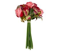 Uikdjgu 12pzs / Lote Flor Rosa Artificial Ramo de Boda Rosa Real tailandesa Flores de Seda Decoracion de casa Decoracion de Fiesta Boda (ROSEO)