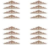 Uikdjgu 16 Piezas Calcomanía de Talla de Madera Apliques de Madera Tallados para Muebles Apliques de Esquina Muebles Decoración de Puerta del Hogar Bricolaje