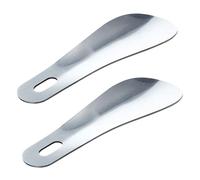 Uikdjgu 2 piezas Cuchara de Zapatos Largos Calzador de Zapatos de Metal de Acero Inoxidable Profesional 10 cm 4 pulgada