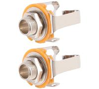 Uikdjgu 2 Unids 1/4 de Pulgada 6.35 Mm Conector de Entrada Estéreo Enchufe Para Guitarra Bajo Eléctrico, Salida de Recogida de Guitarra, Partes de Guitarra