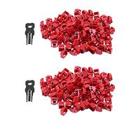 Uikdjgu 200 Piezas Rojo RJ45 Puerto Ethernet LAN Hub Anti-Polvo Cubierta Tapón Protector de Bloqueo con Cerradura Y Llave Patentada