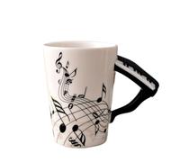 Uikdjgu 240Ml, de CeráMica de MúSica Creativa Lindas Tazas y Tazas de Café, Té, Leche y Duelas con Asa Regalos Novedosos,Piano