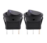 Uikdjgu 2X 12V LED Interruptor Basculante Balance del Inversor REDONDO SPST ON-OFF para Coche Azul