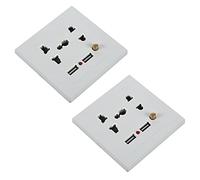 Uikdjgu 2X 2.1A Adaptador de Enchufe de Cargador de Pared USB Dual Interruptor Universal Wite Panel