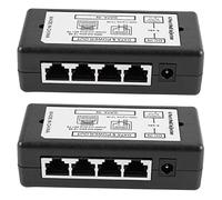 Uikdjgu 2X 4 Puerto PoE Inyector PoE Adaptador de Corriente Fuente de Alimentación Ethernet Pin 4,5 () / 7,8 (-) Entrada Dc12V-Dc48V para Cámara IP