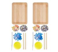 Uikdjgu 2X Kit de de Mosaico DIY, Kits de Posavasos de Bambú con Mosaico para Adultos Principiantes, con Base de Posavasos Rectangular para Mosaico Hecho A Mano
