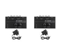 Uikdjgu 2X Preamplificador de Preamplificador de Fono Ultracompacto PP500 con Control de Volumen y Enchufe Europeo