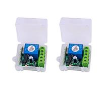 Uikdjgu 2X Receptor de Relé de 12V CC 1CH Interruptor de Control Remoto Inalámbrico Universal de 433MHz Módulo de Botón Transmisor de 433MHz Kit DIY