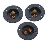 Uikdjgu 3 Piezas DIY Casa EstéReo de Coche Caja de Altavoz de 2 VíAs Poste de UnióN de Terminales Conectores de Copa de Resorte Redondo Enchufes de Subwoofer (Negro)