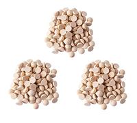 Uikdjgu 300 Piezas de 20 mm de Media Cuentas de Madera, Bolas de Madera Redondas Naturales Divididas Sin Terminar Cuentas Sueltas para Manualidades Navideñas