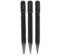 Uikdjgu 3pcs de acero al carbono de alto carbono Punch Set 10 cm antideslizante Punch Center para la herramienta de perforacion de marcado de madera de metal de aleacion de acero