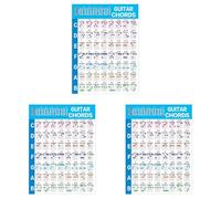 Uikdjgu 3X Acordes de Práctica de Guitarra Acústica Tabla de Escalas Diagrama de Digitación de Acordes de Guitarra Lecciones Música para Principiantes de Guitarra, S