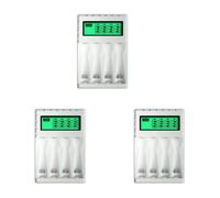 Uikdjgu 3X Cargador de BateríA con Pantalla LCD Inteligente Inteligente con 4 Ranuras para BateríAs Recargables AA/AAA NiCd NiMh Cargador Nimh AA