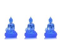 Uikdjgu 3X Estatua de Buda de La Medicina Tibetana, Escultura de Buda de Resina Translúcida, Decoración de Meditación, Decoración Espiritual Coleccionable, Azul