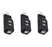 Uikdjgu 3X Hub USB de 4 Puertos, Mini USB 2.0 Data Hub Splitter Pequeño Portátil, para PC, Computadora Portátil, Computadora Portátil, XPS, Y Más