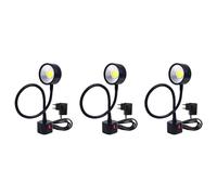 Uikdjgu 3X LáMpara de Cuello de Cisne Flexible con Base MagnéTica de Luz LED de Trabajo 220V 5W para Torno, Fresado, Taladro, IluminacióN Industrial, Enchufe Europeo