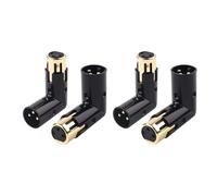 Uikdjgu 4 Piezas Adaptador de Audio Enchufe Ajustable Macho una Hembra Adaptador XLR de ÁNgulo Recto 3 Pines Negro (Adaptador XLR de 90 Grados)