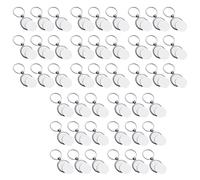 Uikdjgu 45 Piezas Sublimación En Redondo de Transferencia de Llaveros de Tablero de Metal