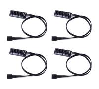 Uikdjgu 4piezas 40Cm 1 una 5 4-Pin Molex TX4 PWM Fan CPU HUB Splitter PC Case Chasis Cooler Extension Cable Adapter Controller
