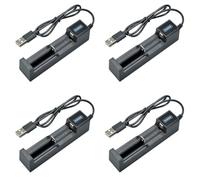 Uikdjgu 4X Cargador de BateríA USB 1 Ranura Cargador de BateríA de Litio Recargable de Carga RáPida Universal para 18650 26650 14500 16340