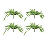 Uikdjgu 4X Helecho Boston Artificial Realista Resistente A los Rayos UV, Helechos Artificiales para Exteriores, Helechos Falsos, Plantas Artificiales