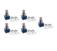 Uikdjgu 5X Interruptor de Pie de Pedal de Guitarra 3PDT 9-Clavija de Retencion Pisa Fuerte Conmutador Azul