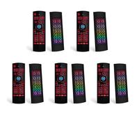 Uikdjgu 5X Ratón de Aire para Android TV Box, Mini Teclado Inalámbrico Ratón Remoto de Aire Control con Aprendizaje IR MX3 Pro con Retroiluminación RGB