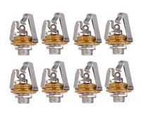 Uikdjgu 8 Unids 1/4 de Pulgada 6.35 mm Conector de Entrada Estéreo Enchufe para Guitarra Bajo Eléctrico, Salida de Recogida de Guitarra, Partes de Guitarra