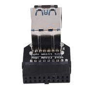 Uikdjgu Adaptador de 20 Pines a Doble USB3.0 Convertidor Placa Base de Escritorio 19 Pines / 20P Encabezado a 2 Puertos USB a Conector Hembra, PH21