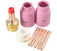 Uikdjgu Antorcha de Soldadura TIG de 9 Piezas Lente de Gas Larga Grande y Copa de AlúMina para WP17 WP18 WP26 TIG Accesorios de Kit de Repuestos de Cuerpos de Boquilla