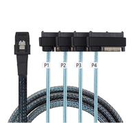 Uikdjgu Cable de Datos de Disco Duro para Tarjeta de Matriz de Servidor Mini SAS Sff-8087 A 4 Sff-8482 Cable de Alimentación de 0,5 M