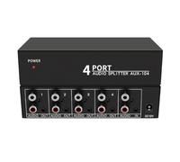 Uikdjgu Divisor de Audio 1 Entrada 4 Salidas L/R Aux Divisor de Audio EstéReo 1X4 Distribuidor de Audio para PC DVD Altavoz Splitte, Enchufe de la UE