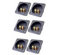 Uikdjgu DIY EstÉReo Tornillo Conectores de Copa Conectores de Subwoofer Enchufe de 2 VÍAs Caja de Bornes de ConexiÓN Terminal, 6 Pcs Negro